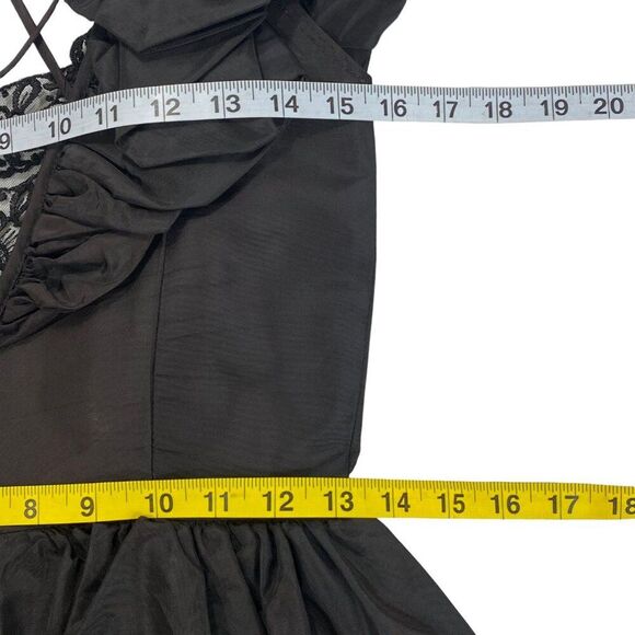 VTG | Steppin Out Womens Formal Dress | 9 | Black | Lace | 80s Cocktail Gothic - Picture 14 of 16